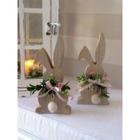 2 Süße Osterhasen, Landhaus, Osterdeko, Tischdeko, Innen - Und Außendeko, Geschenkidee 2 Süße Osterhasen, Landhaus, Osterdeko, Tischdeko, Innen - Und Außendeko, Geschenkidee von SternenglanzClemens