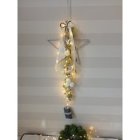 Batteriebertriebener Led Weihnachtskranz, Fensterdeko, Wiederverwendbarer Türkranz, Winter, Türdeko von SternenglanzClemens