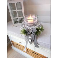 Haltbare Tischdeko, Shabby Tischkranz Windlicht, Hochzeit, Kommunion, Konfirmation, Geschenkidee, Landhaus Haltbare Tischdeko, Shabby Tischkranz Windlicht, Hochzeit, Kommunion, Konfirmation, Geschenkidee, Landhaus von SternenglanzClemens