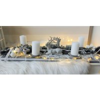 Haltbarer Xxl 70cm Adventskranz Mit Led-Lichterkette. Tischdeko von SternenglanzClemens