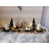 Haltbarer Xxl Led Adventskranz "Winterwunder", Tischdeko von SternenglanzClemens