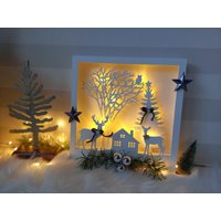 xl Batteriebertriebene Led Winterdeko Mit Timer, Haltbar, Winter, Wanddeko, Fensterdeko von SternenglanzClemens