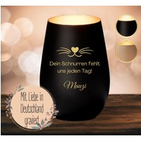 Windlicht Trauerlicht Mit Gravur - Personalisiertes Erinnerungslicht, Gedenklicht, Kerze Als Geschenk Haustier, Trostgeschenk Katze Andenken Windlicht Trauerlicht Mit Gravur - Personalisiertes Erinnerungslicht, Gedenklicht, Kerze Als Geschenk Haustier, Trostgeschenk Katze Andenken von Sternenstrahlen