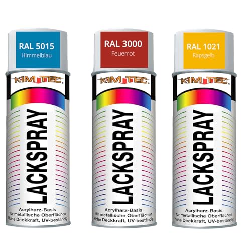 3x 400ml Kim Tec Lackspray Set Blau Rot Gelb Acrylharz-Basis UV-Beständig Hohe Deckkraft Dose #02 3x 400ml Kim Tec Lackspray Set Blau Rot Gelb Acrylharz-Basis UV-Beständig Hohe Deckkraft Dose #02 von Sternfabrik