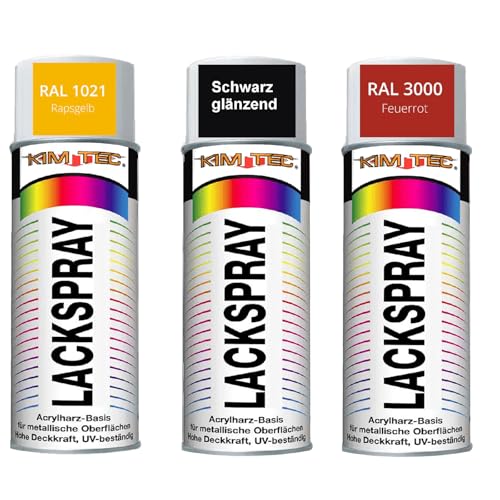3x 400ml Kim Tec Lackspray Set Gelb Schwarz Rot Acrylharz-Basis UV-Beständig Hohe Deckkraft Dose #08 3x 400ml Kim Tec Lackspray Set Gelb Schwarz Rot Acrylharz-Basis UV-Beständig Hohe Deckkraft Dose #08 von Sternfabrik