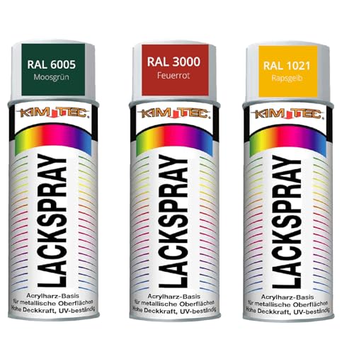 3x 400ml Kim Tec Lackspray Set Grün Rot Gelb Acrylharz-Basis UV-Beständig Hohe Deckkraft Dose #03 3x 400ml Kim Tec Lackspray Set Grün Rot Gelb Acrylharz-Basis UV-Beständig Hohe Deckkraft Dose #03 von Sternfabrik