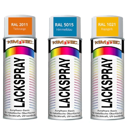 3x 400ml Kim Tec Lackspray Set Orange Blau Gelb Acrylharz-Basis UV-Beständig Hohe Deckkraft Dose #05 3x 400ml Kim Tec Lackspray Set Orange Blau Gelb Acrylharz-Basis UV-Beständig Hohe Deckkraft Dose #05 von Sternfabrik