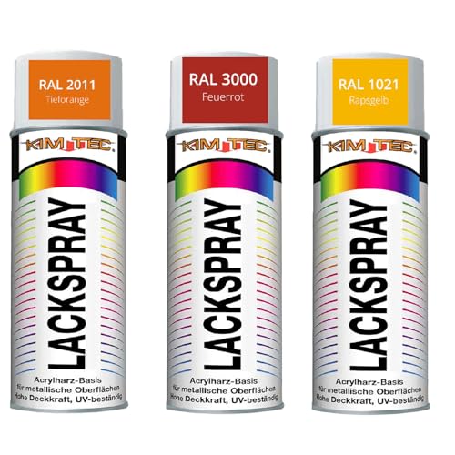 3x 400ml Kim Tec Lackspray Set Orange Rot Gelb Acrylharz-Basis UV-Beständig Hohe Deckkraft Dose #04 3x 400ml Kim Tec Lackspray Set Orange Rot Gelb Acrylharz-Basis UV-Beständig Hohe Deckkraft Dose #04 von Sternfabrik
