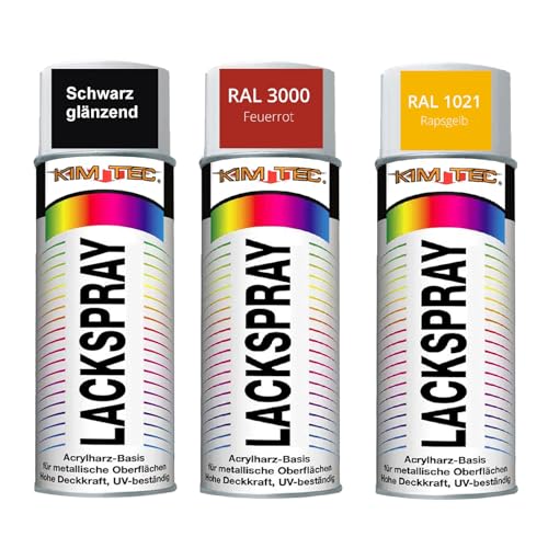 3x 400ml Kim Tec Lackspray Set Schwarz Rot Gelb Acrylharz-Basis UV-Beständig Hohe Deckkraft Dose #01 3x 400ml Kim Tec Lackspray Set Schwarz Rot Gelb Acrylharz-Basis UV-Beständig Hohe Deckkraft Dose #01 von Sternfabrik