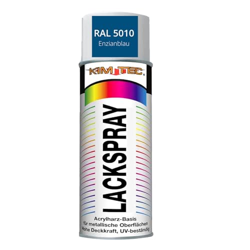 400ml Kim Tec Lackspray RAL 5010 Enzianblau Acrylharz-Basis UV-Beständig Hohe Deckkraft Dose (RAL 5010 Enzianblau) von Sternfabrik
