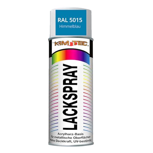 400ml Kim Tec Lackspray RAL 5015 Himmelblau Acrylharz-Basis UV-Beständig Hohe Deckkraft Dose (RAL 5015 Himmelblau) von Sternfabrik