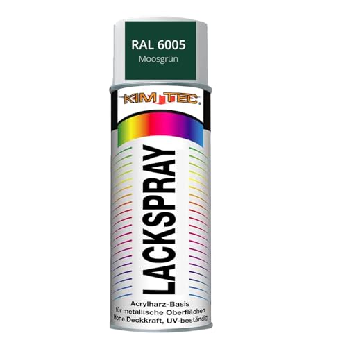 400ml Kim Tec Lackspray RAL 6005 Moosgrün Acrylharz-Basis UV-Beständig Hohe Deckkraft Dose (RAL 6005 Moosgrün) von Sternfabrik