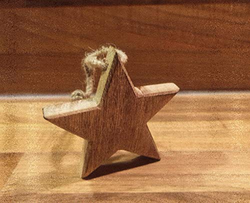 Holz Stern aus Mangoholz zum Aufhängen 10cm breit ca. 2cm dick Weihnachten Dekoration Holzdeko #07 von Sternfabrik