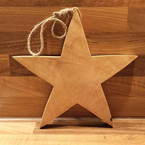 Holz Stern aus Mangoholz zum Aufhängen 25cm breit ca. 2cm dick Weihnachten Dekoration Holzdeko von Sternfabrik