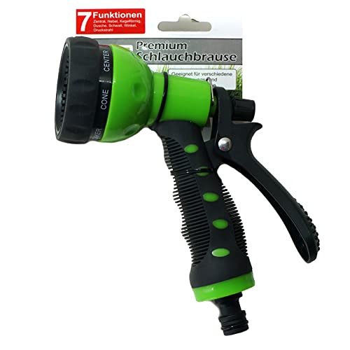 Sternfabrik Premium Multifunktionsbrause Gartenbrause grün ALMA Garden 7 Funktionen mit 1/2" Anschluss Wasserspritze Duschkopf Sprühdüse von Sternfabrik