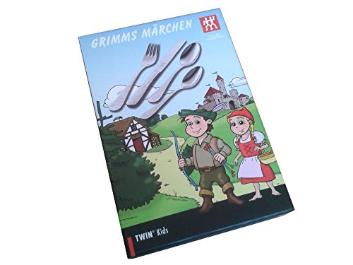 Grimms Märchen Kinderbesteck mit Gravur (z.B. Namen) 4tlg. von Zwilling inkl. Namensgravur auf der Rückseite, Taufgeschenke für Mädchen & Jungen Geschenke zur Geburt Taufe von Sterngraf