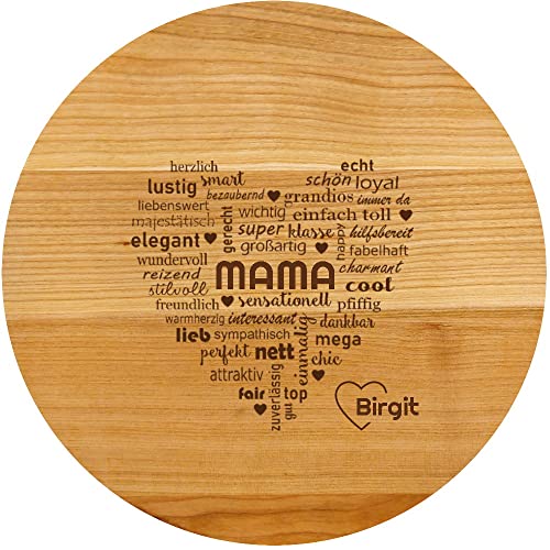 Sterngraf Pizzabrett 30cm mit Gravur (Namen) personalisierter Holz Pizza-Teller - Geschenke für Mama, Geschenkidee zum Muttertag Geburtstag für Mütter, Herz Motiv P20 von Sterngraf