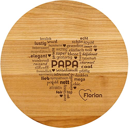 Sterngraf Pizzabrett 30cm mit Gravur (Namen) personalisierter Holz Pizza-Teller - Geschenke für Papa, Geschenkidee zum Vatertag Geburtstag für Väter, Herz Motiv P21 von Sterngraf