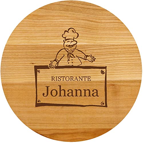 Sterngraf Pizzabrett 30cm mit Gravur (Namen) personalisierter Holz Pizza-Teller - Geschenkidee zum Geburtstag, Geschenke zum Jahrestag/Jubiläum, Pizza-Bäcker Motiv P15 von Sterngraf