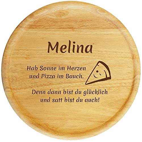 Sterngraf Pizzateller mit Gravur (Namen) personalisiertes Holz Pizzabrett 32cm - Geschenkidee zum Geburtstag, Jahrestag Geschenk Dankeschön, Spruch Motiv P25 Sonne von Sterngraf