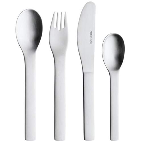 Puresigns Kinderbesteck mit Gravur 4tlg. (matt) ** Marke: Puresigns/Modell: Gravurbesteck One Mini matt ** inkl. Namensgravur auf der Vorderseite ** Taufgeschenke von Sterngraf