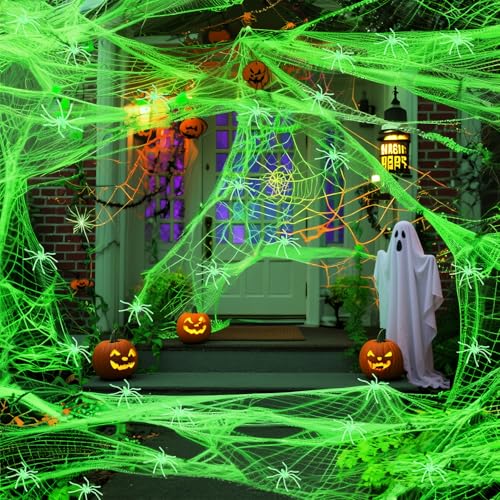 Halloween Spinnennetz Leuchtend Deko 300g mit 60 Stück Spinnen, Leuchtende Spinnennetz Dehnbare Spinnweben Halloween Spinne Decoration Spider Web Deko für Innen Außen Garten Haus Party Halloween Spinnennetz Leuchtend Deko 300g mit 60 Stück Spinnen, Leuchtende Spinnennetz Dehnbare Spinnweben Halloween Spinne Decoration Spider Web Deko für Innen Außen Garten Haus Party von Sternhell