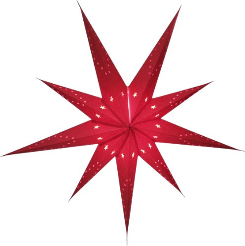 GURU SHOP Faltbarer Advents Leucht Papierstern, Weihnachtsstern 80 cm - Lyra Bordeaux, Rot, Star Fensterdeko von GURU SHOP