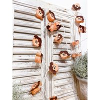 Lichterkette Mit 20 Lampions Aus Handgeschöpften Papier Motiv Affen von Sternschnuppe1985