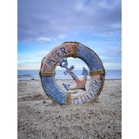 Rettungsring Anker Aus Holz Antik Blau Mit Text "Meer Glück" Ca. 30x30 cm Rettungsring Anker Aus Holz Antik Blau Mit Text "Meer Glück" Ca. 30x30 cm von Sternschnuppe1985