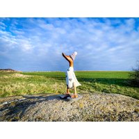 Running Duck White With Grey Hearts Flip Flops & Poodle Cap Approx. 25 cm High von Sternschnuppe1985