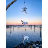 Windspiel 3 Schweinchen in Weiß Mit Propeller von Sternschnuppe1985