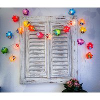 string Of Lights With 20 Lanterns Made Handmade Paper Motif Fish von Sternschnuppe1985