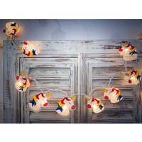string Of Lights With 20 Lanterns Made Handmade Paper Unicorn von Sternschnuppe1985