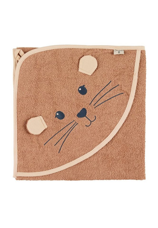 Sterntaler® Badetuch GOTS Motiv-Kapuzenbadetuch Otti, 100 % Baumwolle (Bio) (1-St), Handtuch zum Baden - Nachhaltiges Motiv-Badetuch 80x80 Otter Otti aus Frottee, Braun - Flauschiges Kapuzenhandtuch mit 3D-Ohren und Applikation Otter - Handtuch Kinder von Sterntaler®