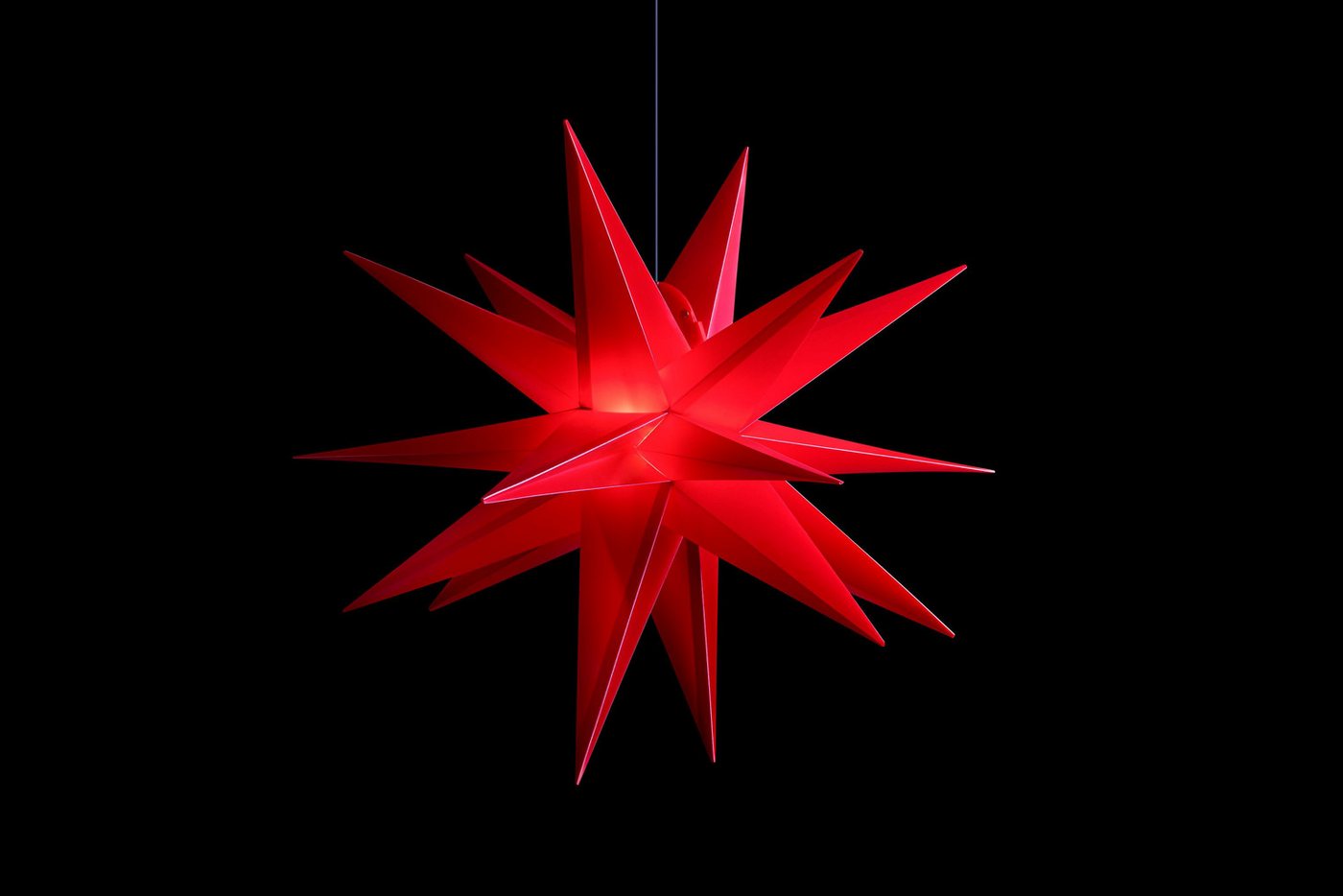 Sterntaler® Dekostern 18 Zacker 65, Dekostern Weihnachtsstern 18-Zacker Faltstern Kunststoff Rot von Sterntaler®