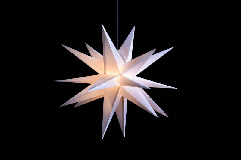 Sterntaler® Dekostern 18 Zacker 65, Dekostern Weihnachtsstern 18-Zacker Faltstern Kunststoff Wei von Sterntaler®