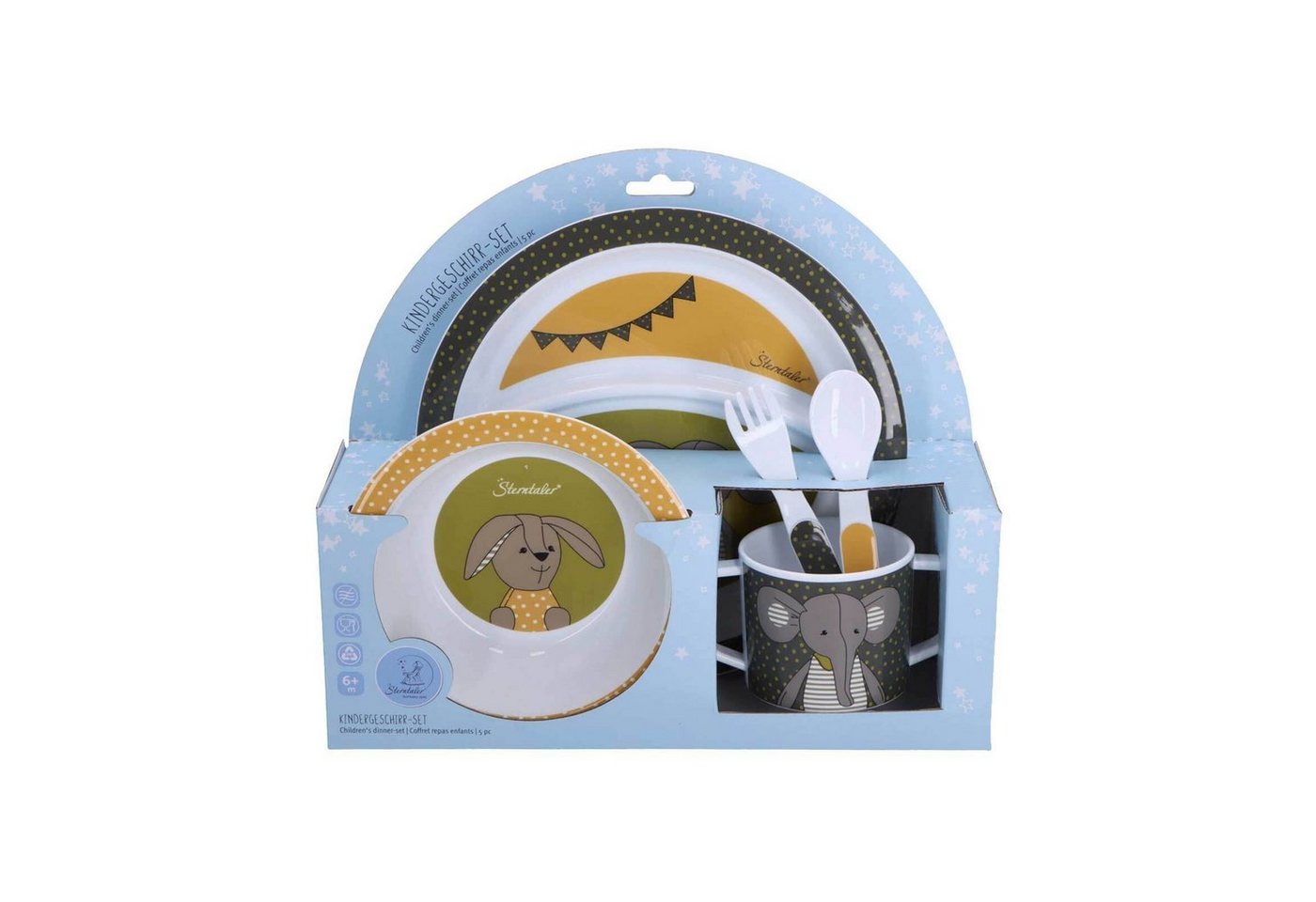 Sterntaler® Kindergeschirr-Set Kindergeschirr Set 5er Set (5-tlg), Kunststoff von Sterntaler®