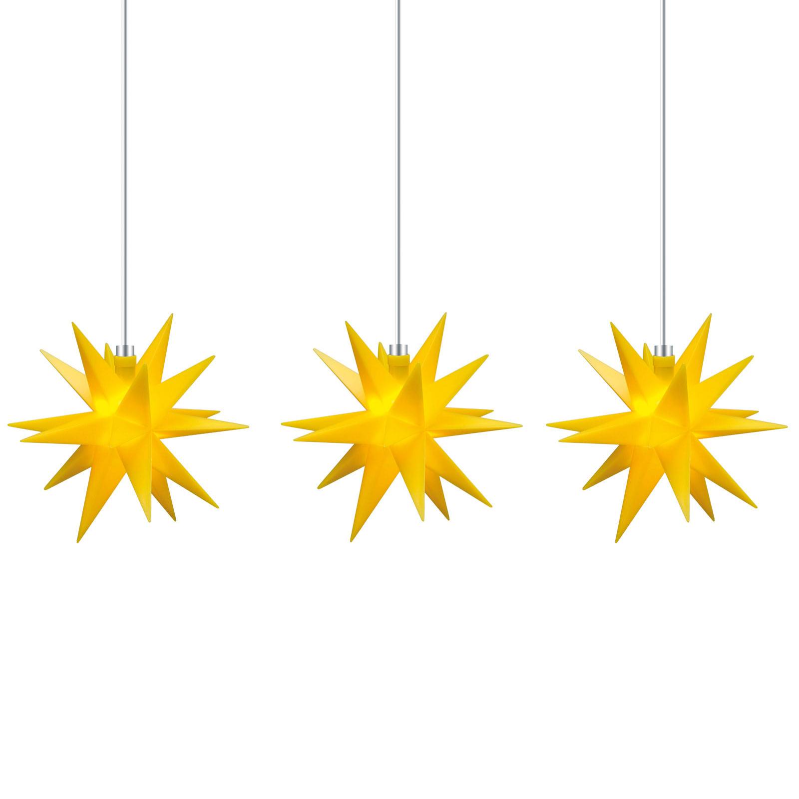 Lichterkette Stern innen, 18-Zacker, 3-flg., gelb von Sterntaler