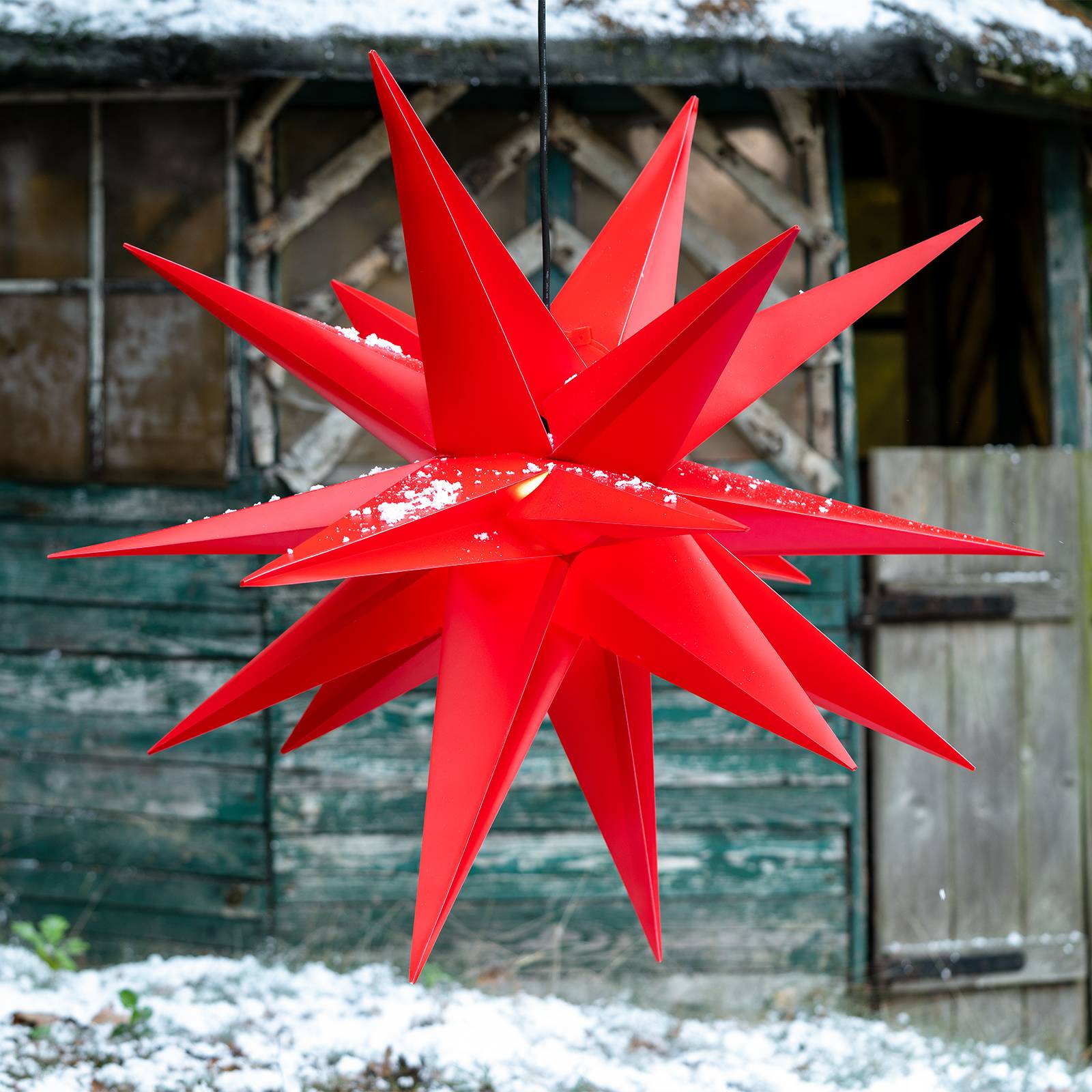 Roter Kunststoff-Stern Jumbo für außen 18 Zacken von Sterntaler