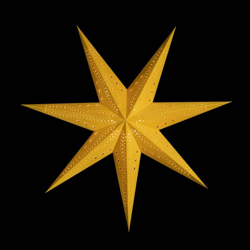 Sterntaler Dekostern Weihnachtsstern Papier Samt Faltstern 75cm Innen Glühbirne Netzstecker Gelb von Sterntaler