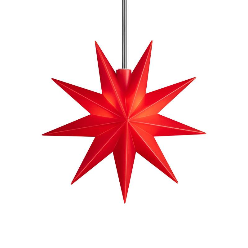 STERNTALER LED-Stern, rot, Ø 11 cm, 9-Zacker, IP44, Batterie von Sterntaler