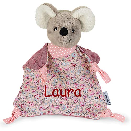 Sterntaler Mabel Kuscheltuch/Schmusetuch mit Namen Bestickt, Mädchen Einschlafhilfe, Rosa Maus Schnuffeltuch Baby & Kinder personalisiert, S, 3202001 von Sterntaler