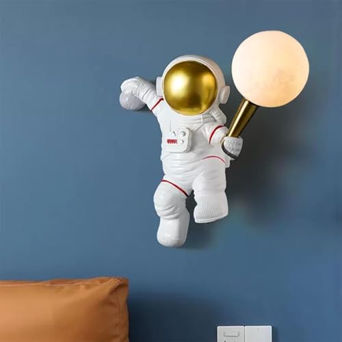 Stesulfr LED Wandleuchte Astronautenstil LED Wandlampe Kinder Harz Cartoon Weiße Wandleuchte Jungen Kinder Schlafzimmer Esszimmer Nachttischlampe Korridor Gang Wohnzimmer Wandlampe(1PC) von Stesulfr