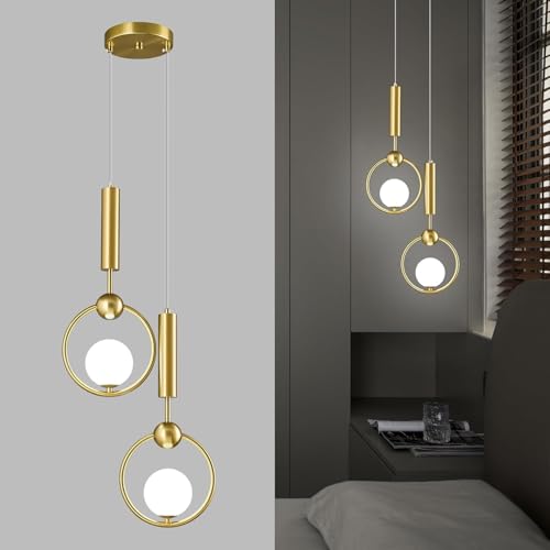 Stesulfr Moderne kugelförmige Pendelleuchte aus Glas Nachttisch schlichter goldener Kronleuchter Hängelampe aus der Mitte des Jahrhunderts mit einstellbarer Kücheninsel Esszimmer Schlafzimmer Eingangs von Stesulfr