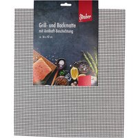 2 Stück Steuber Grillmatte/Backpapierersatz, 42 x 36 cm, antihaftbeschichtet und zuschneidbar, schwarz von Steuber