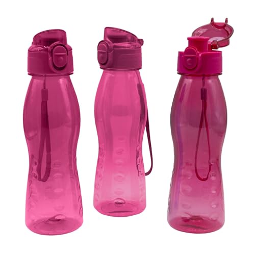 3 Stück Steuber Klick Top Design Trinkflasche 700 ml pink von Steuber