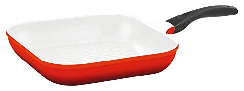 Steuber Grillpfanne, 28 x 28 cm, rot, antihaft-cerathermplus-Beschichtung und induktionsgeeignet von Steuber