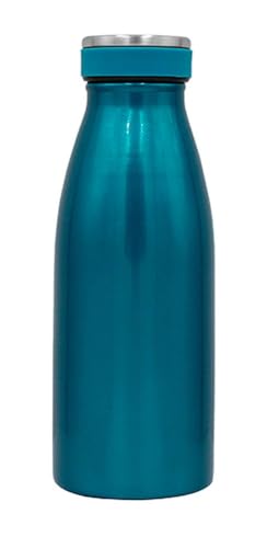 Steuber Edelstahl Thermo Trinkflasche 350 ml doppelwandige Isolierflasche mit auslaufsicherem Deckel, Petrol von Steuber