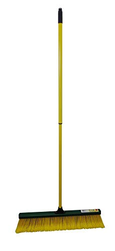Steuber Krallenbesen mit Teleskopstiel, Kehrbreite 60 cm, Outdoor Besen mit Spezialborsten, grün-gelb von Steuber