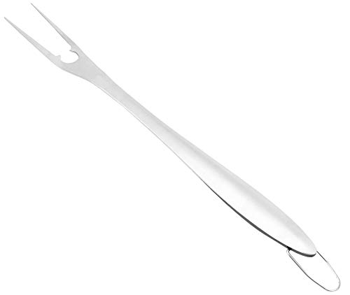 Steuber Premium Line Edelstahl Grillgabel 45 cm, präziser Grillwender, Fleisch Gabel, zum Wenden und aufheben von Fleisch und Grillgut von Steuber